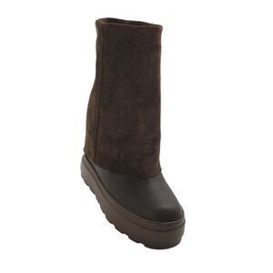 Casade Womens Leather Suede Mid Calf Boots Chocolate Brown Size 9.5
